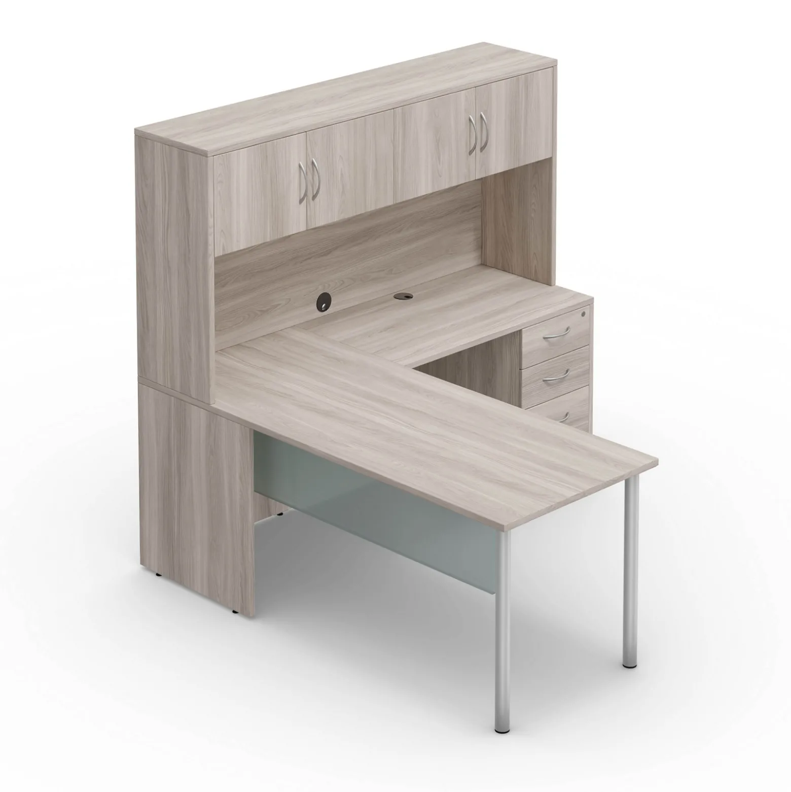 Endure 66"W L-Shaped Desk with Hutch