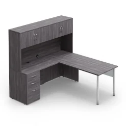 Endure 66"W L-Shaped Desk with Left Return and Hutch
