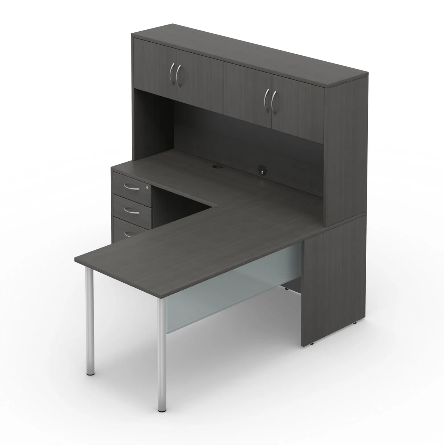 Endure 66"W L-Shaped Desk with Left Return and Hutch