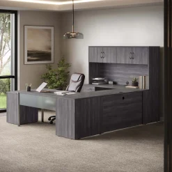 Endure 72"W U-Shaped Desk with Left-Handed Bridge and Hutch