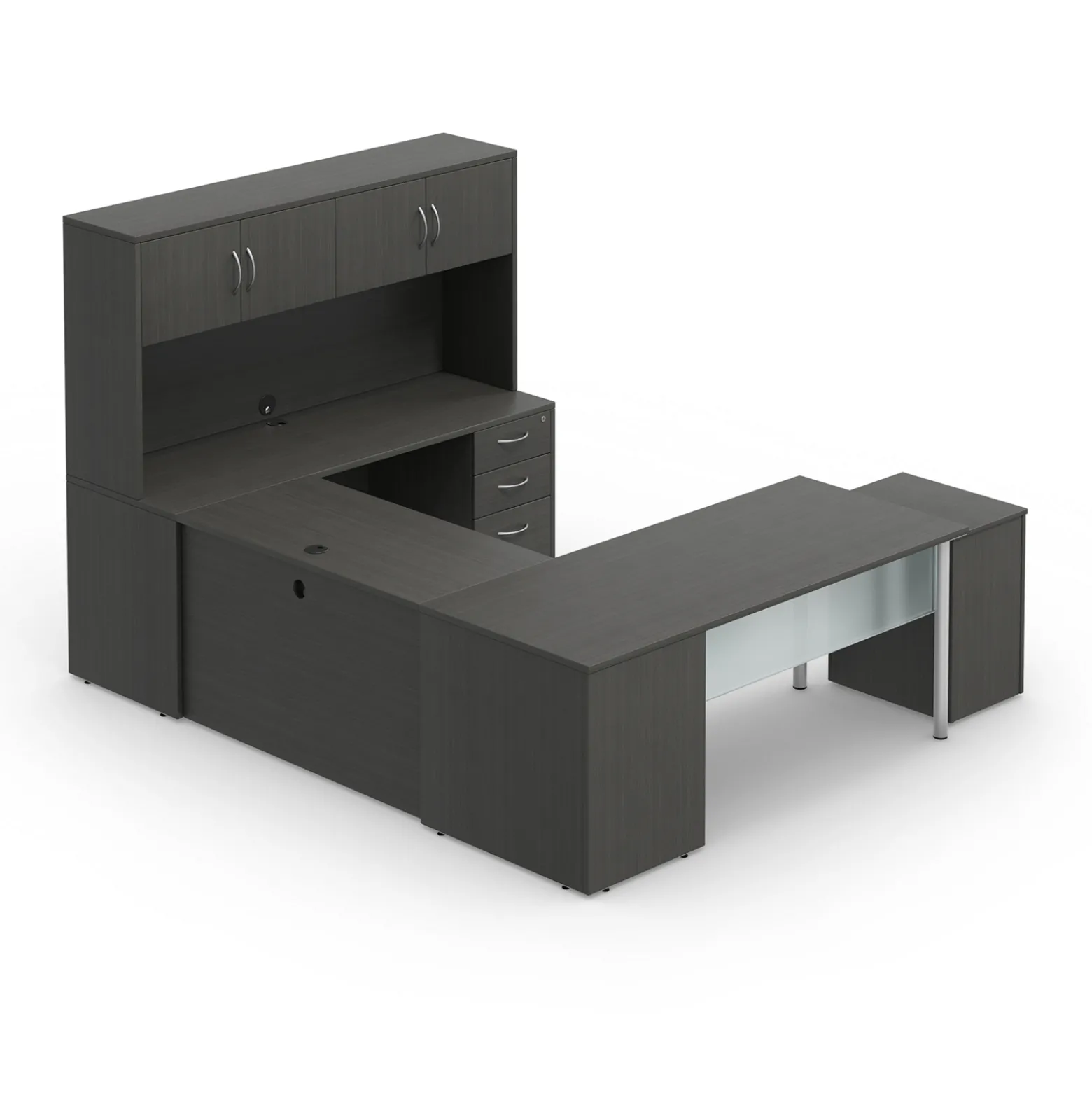 Endure 72"W U-Shaped Desk with Right-Handed Bridge and Hutch