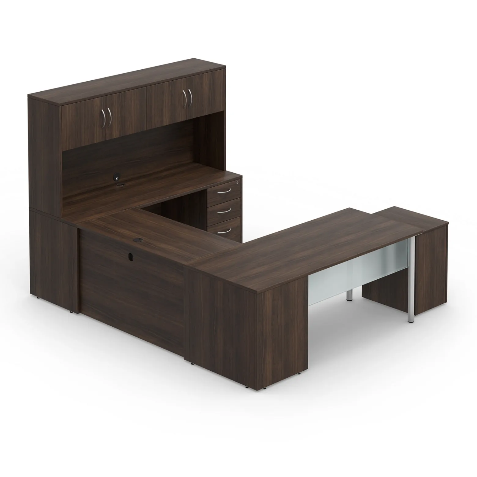 Endure 72"W U-Shaped Desk with Right-Handed Bridge and Hutch
