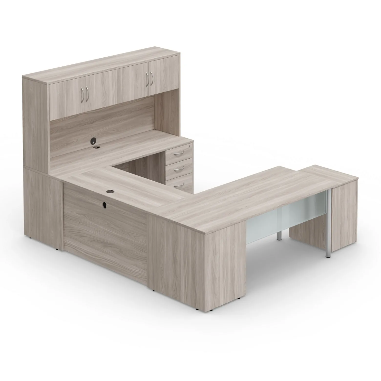 Endure 72"W U-Shaped Desk with Right-Handed Bridge and Hutch