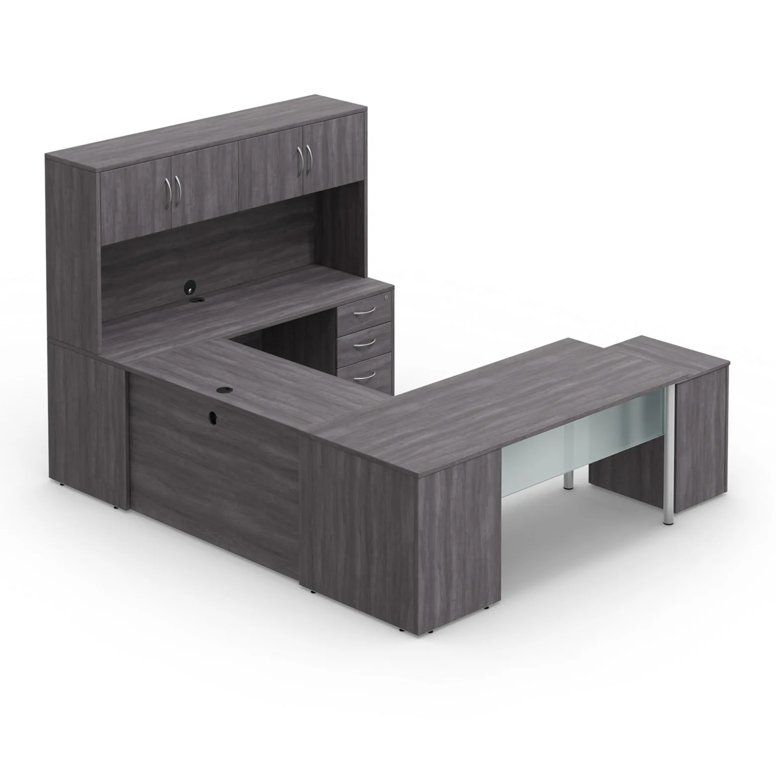 Endure 72"W U-Shaped Desk with Right-Handed Bridge and Hutch