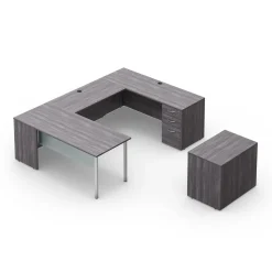 Endure 72"W U-Shaped Desk with Right-Handed Bridge and Lateral File