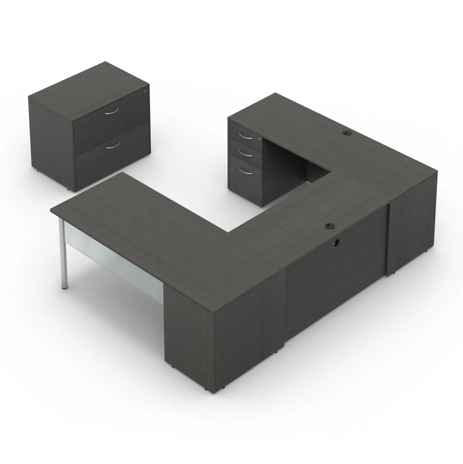 Endure 72"W U-Shaped Desk with Left-Handed Bridge and Lateral File