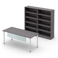 Endure 72"W Writing Desk with Bookcase Wall