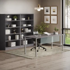 Endure 72"W Writing Desk with Bookcase Wall