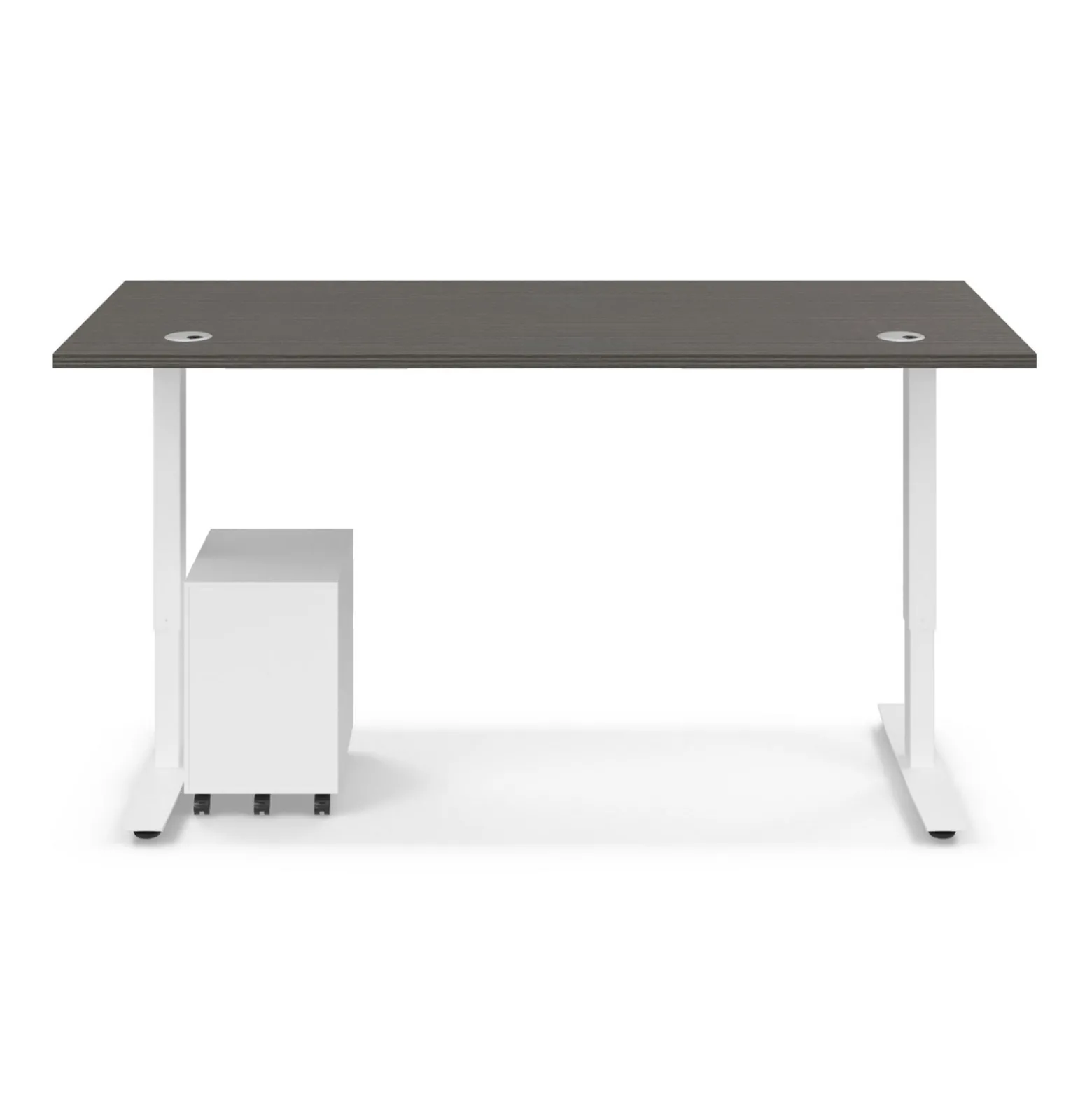 Ergo Desk Height Adjustable Standing Desk with Pedestal - 66"W x 30"D