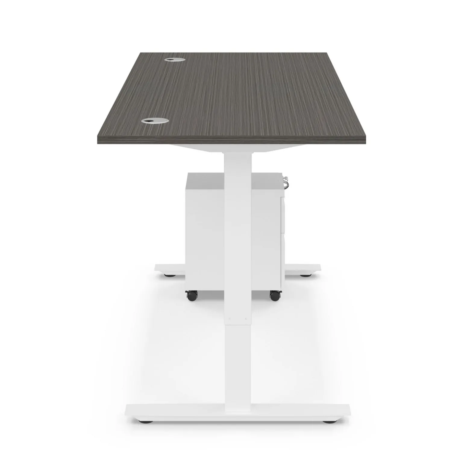 Ergo Desk Height Adjustable Standing Desk with Pedestal - 66"W x 30"D