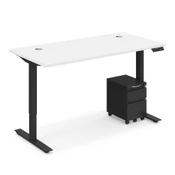 Ergo Desk Height Adjustable Standing Desk with Pedestal - 60