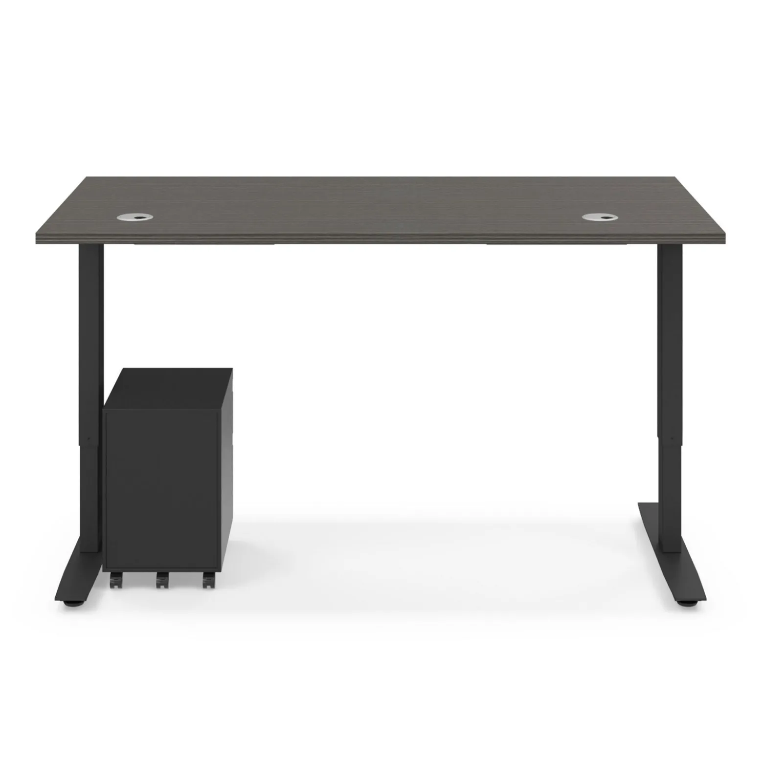 Ergo Desk Height Adjustable Standing Desk with Pedestal - 60"W x 30"D