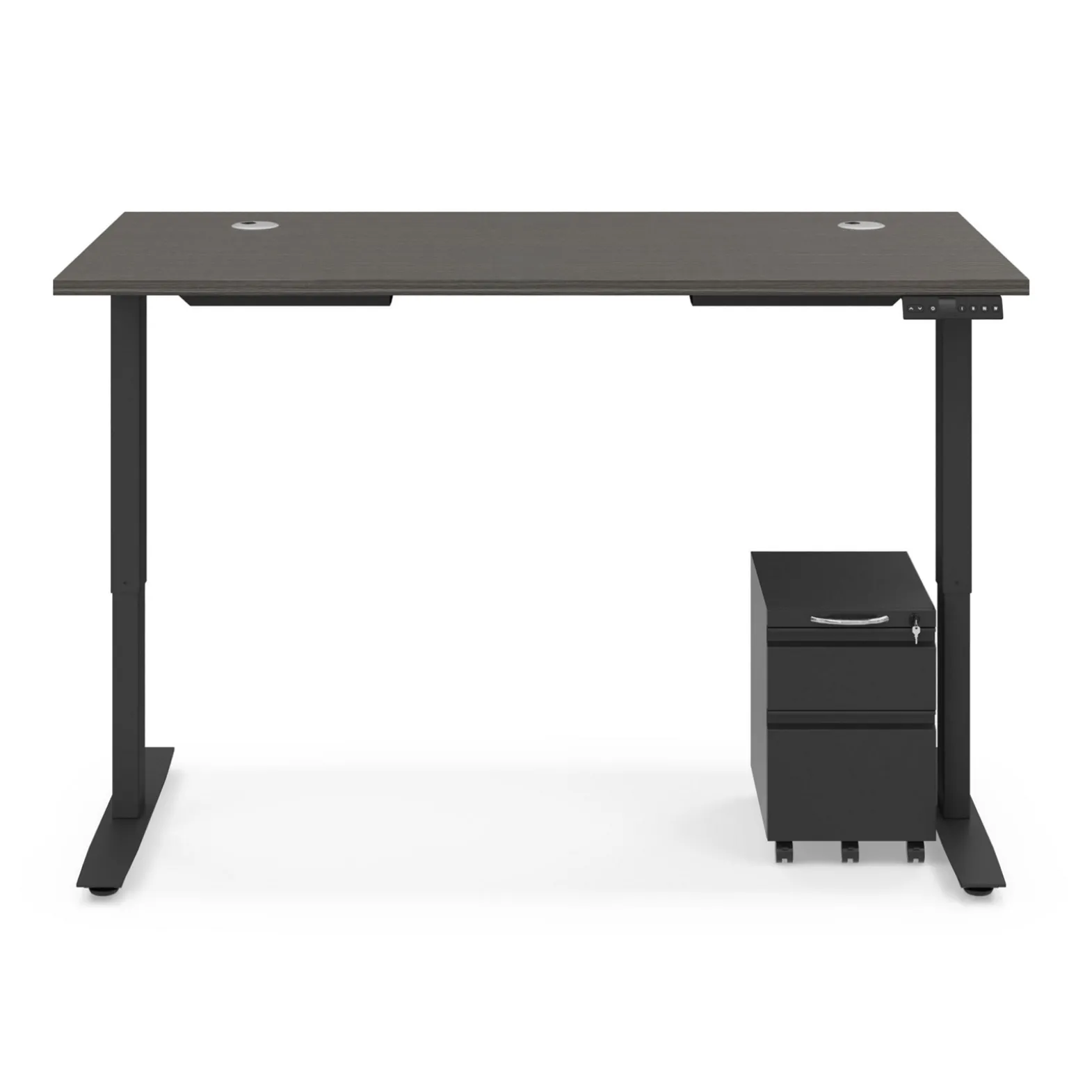 Ergo Desk Height Adjustable Standing Desk with Pedestal - 60"W x 30"D