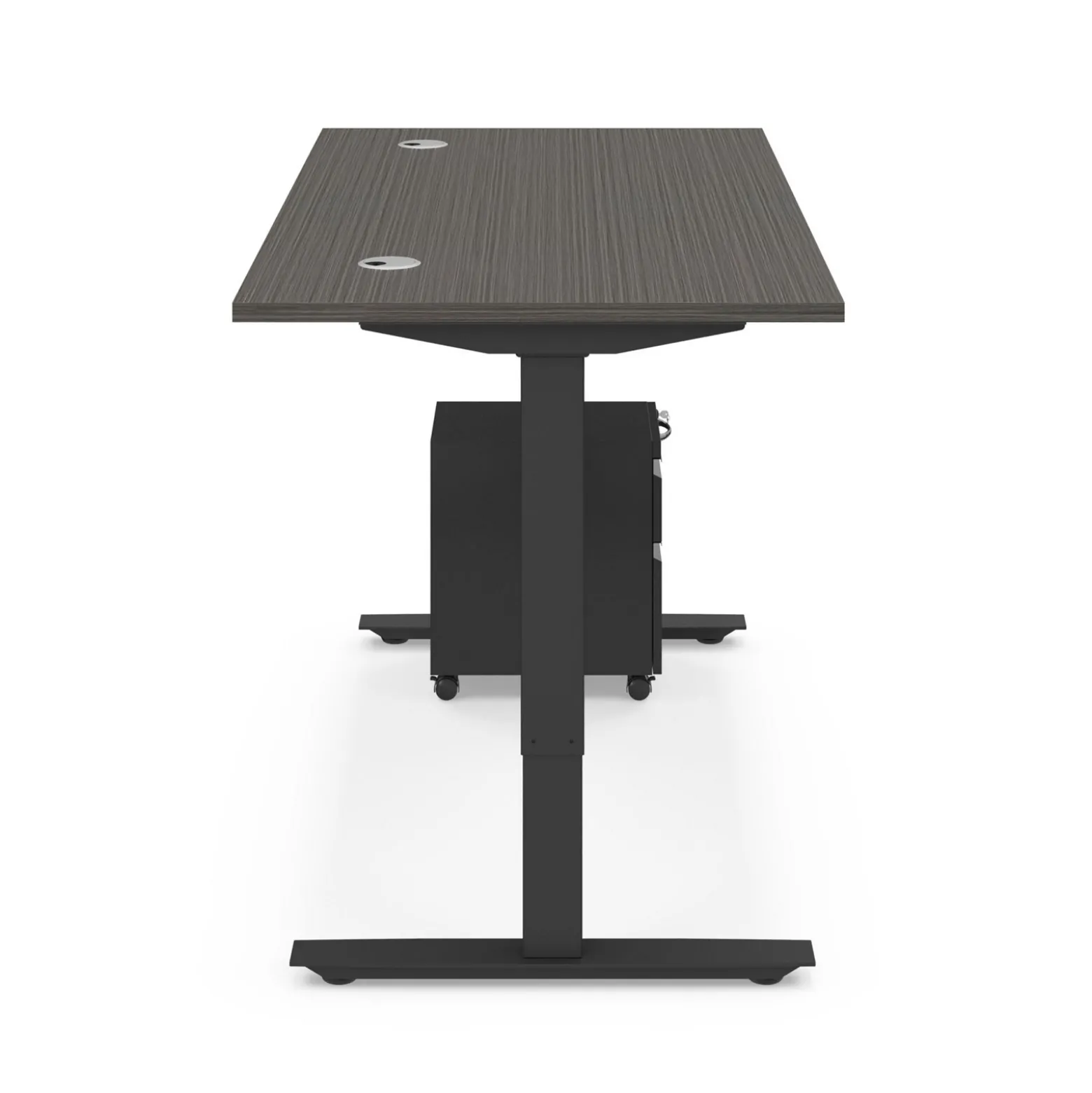 Ergo Desk Height Adjustable Standing Desk with Pedestal - 60"W x 30"D