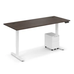 Ergo Desk Height Adjustable Standing Desk with Pedestal - 72"W x 30"D