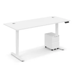 Ergo Desk Height Adjustable Standing Desk with Pedestal - 72