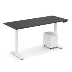 Ergo Desk Height Adjustable Standing Desk with Pedestal - 72