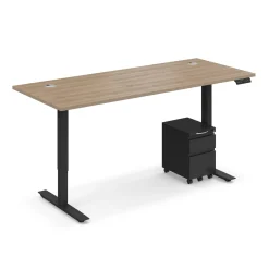 Ergo Desk Height Adjustable Standing Desk with Pedestal - 72