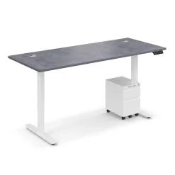 Ergo Desk Height Adjustable Standing Desk with Pedestal - 72