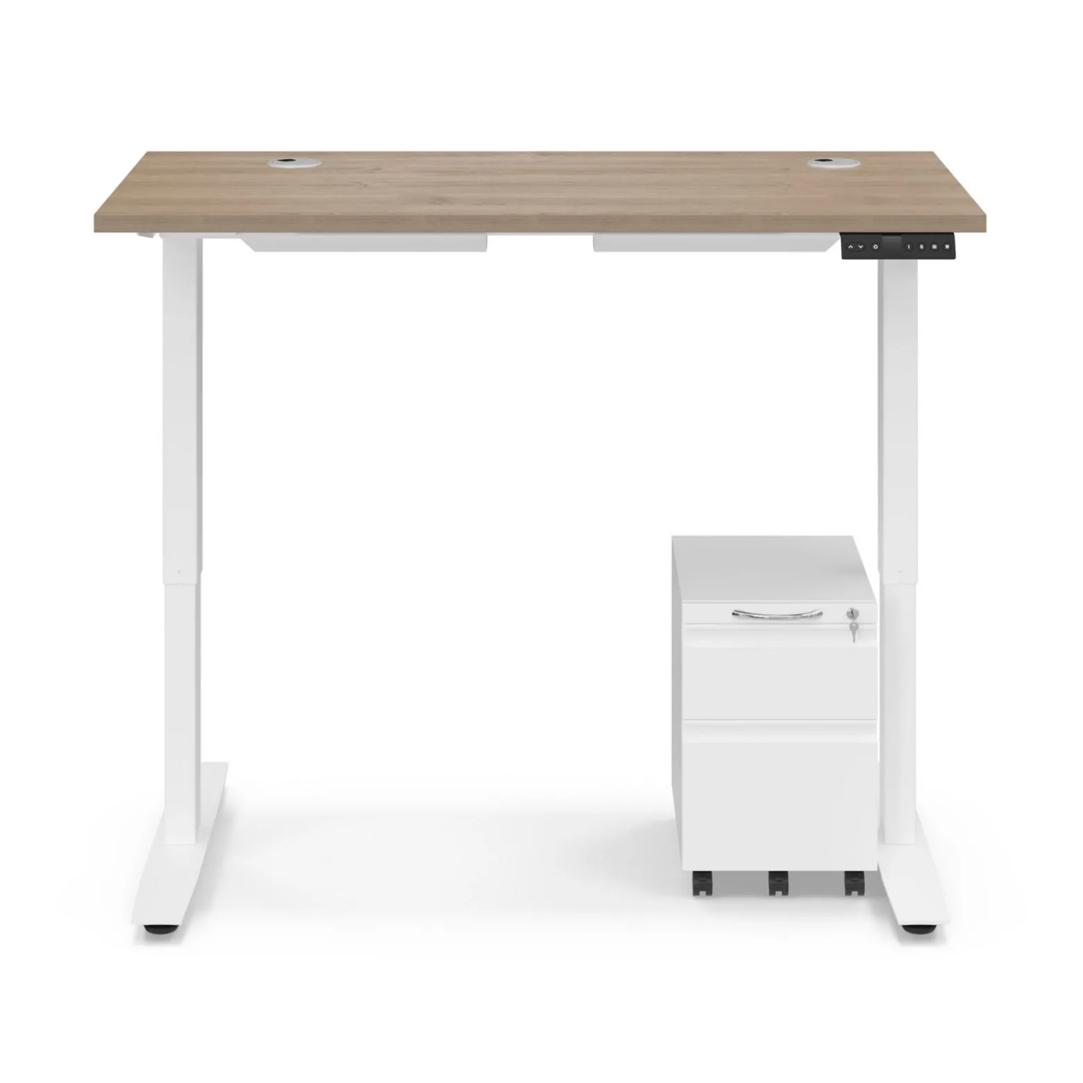 Ergo Desk Height Adjustable Standing Desk with Pedestal - 48"W x 24"D