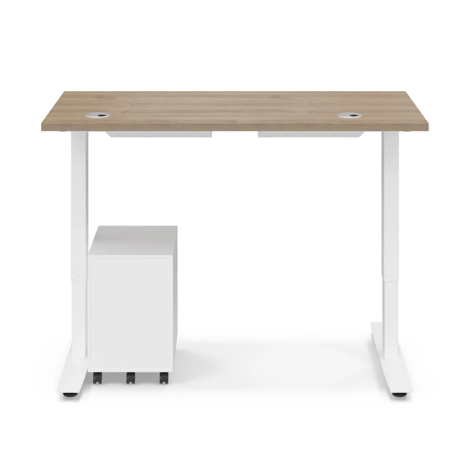 Ergo Desk Height Adjustable Standing Desk with Pedestal - 48"W x 24"D