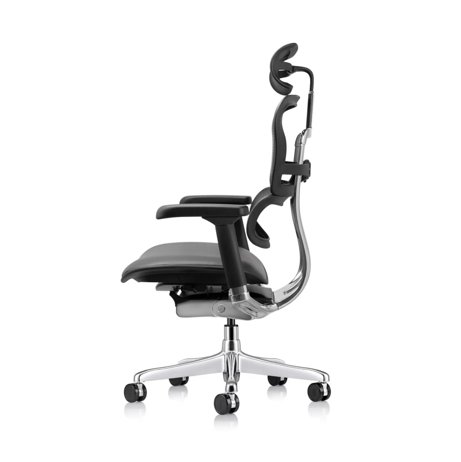 Ergohuman Ergonomic High Mesh Back Leather Seat Executive Chair with Headrest