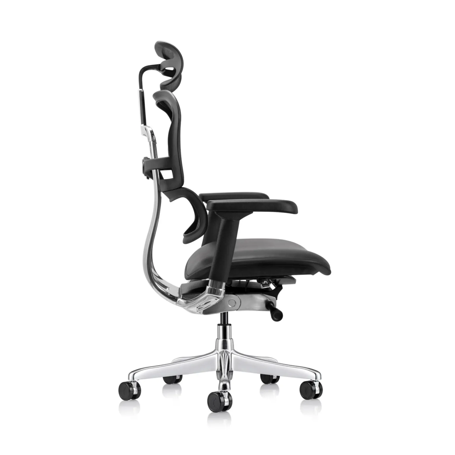 Ergohuman Ergonomic High Mesh Back Leather Seat Executive Chair with Headrest