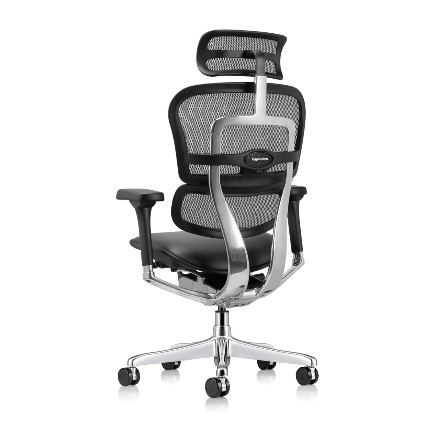 Ergohuman Ergonomic High Mesh Back Leather Seat Executive Chair with Headrest