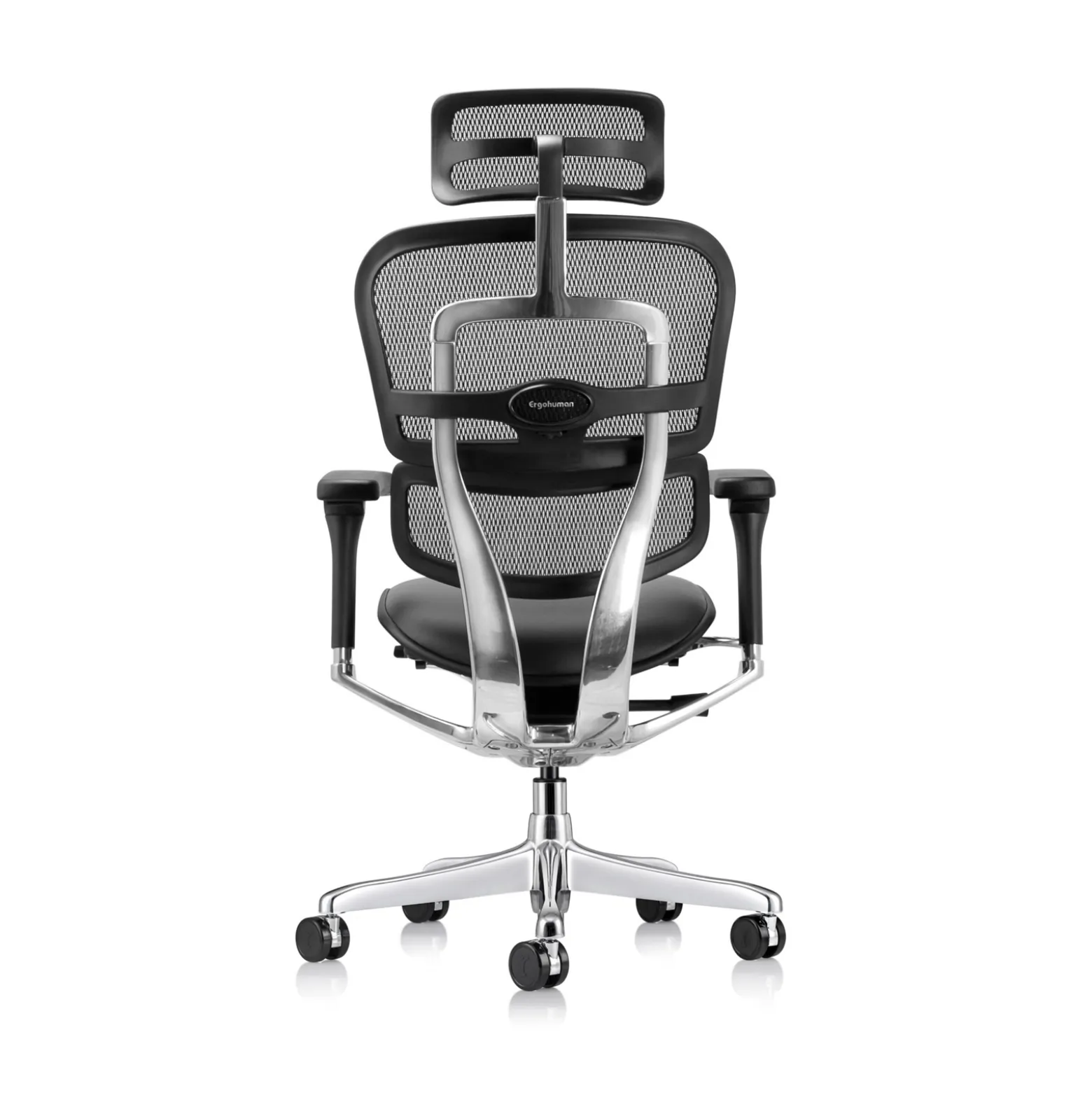 Ergohuman Ergonomic High Mesh Back Leather Seat Executive Chair with Headrest