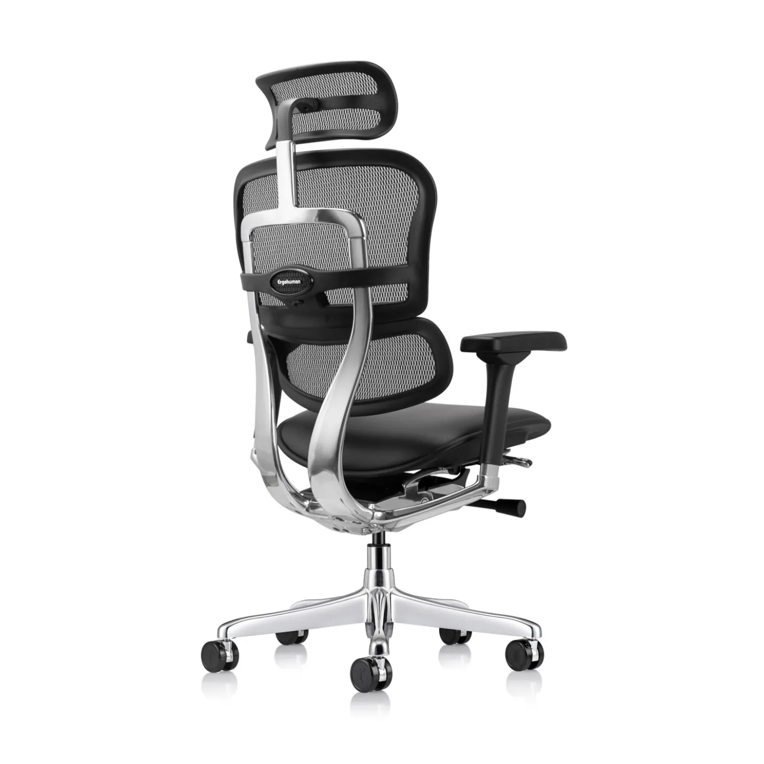 Ergohuman Ergonomic High Mesh Back Leather Seat Executive Chair with Headrest