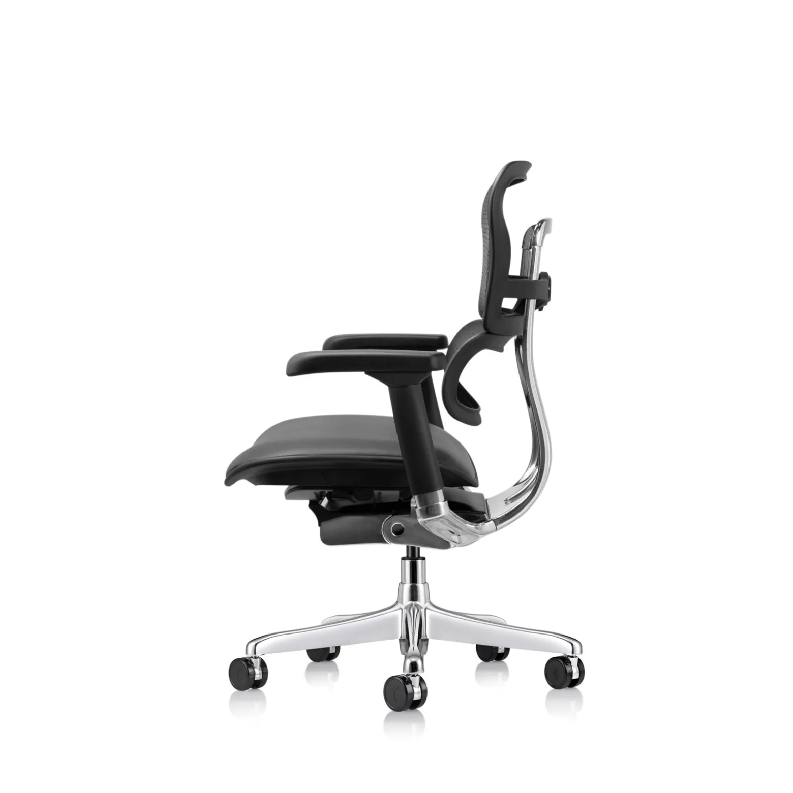 Ergohuman Ergonomic Mid Mesh Back Leather Seat Chair
