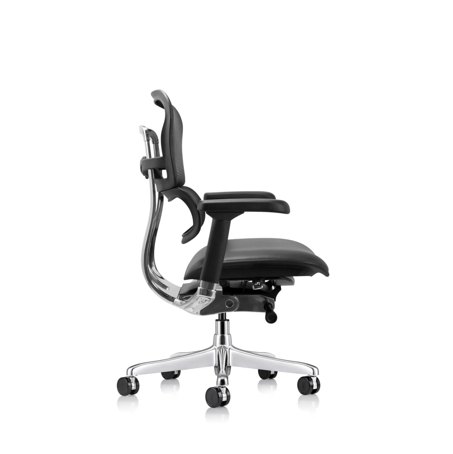 Ergohuman Ergonomic Mid Mesh Back Leather Seat Chair