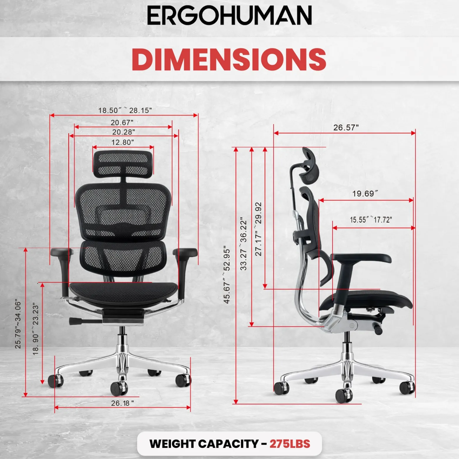 Ergohuman Mesh Ergonomic High-Back Office Chair