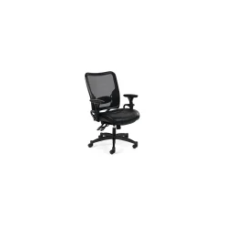 Ergonomic Chair with Leather Seat and Mesh Back