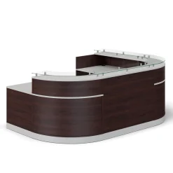 Esquire U-Shaped Glass Top Reception Desk with Reversible ADA Return - 110