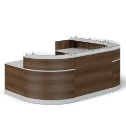 Esquire U-Shaped Glass Top Reception Desk with Reversible ADA Return - 110