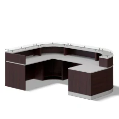 Esquire U-Shaped Glass Top Reception Desk with Reversible ADA Return - 110