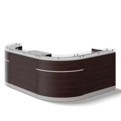 Esquire U-Shaped Glass Top Reception Desk with Reversible ADA Return - 110