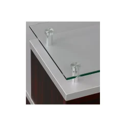 Esquire Curved Glass Top Reception Desk with Reversible ADA Return- 95