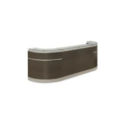 Esquire Curved Glass Top Reception Desk - 126"W x 32"D