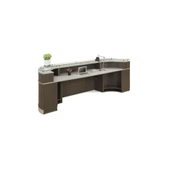Esquire Curved Glass Top Reception Desk - 126