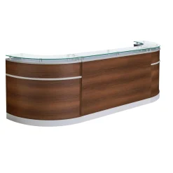 Esquire Curved Glass Top Reception Desk - 126