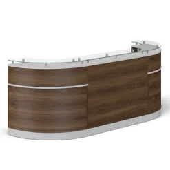 Esquire Curved Glass Top Reception Desk - 110
