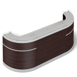 Esquire Curved Glass Top Reception Desk - 110