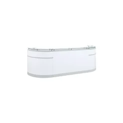 Esquire Curved Glass Top Reception Desk with Storage Wall