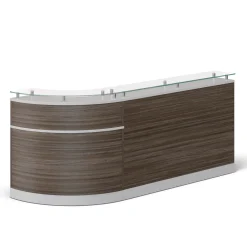 Esquire Curved Glass Top Reception Desk - 96