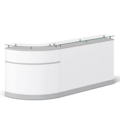 Esquire Curved Glass Top Reception Desk - 96