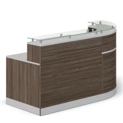 Esquire Glass Top Reception Desk with Reversible ADA Return - 79