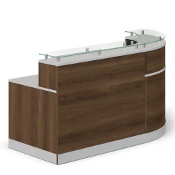 Esquire Glass Top Reception Desk with Reversible ADA Return - 79