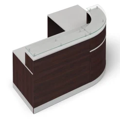 Esquire Glass Top Reception Desk with Reversible ADA Return - 79